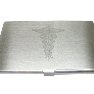 Large Caduceus Medical Symbol Business Card Holder - image 1